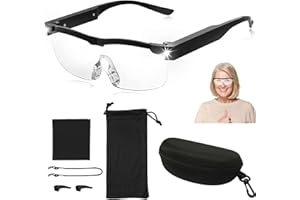 YEAHBOOM Lupenbrille mit Licht Testsieger,Lupenbrille mit Licht für Brillenträger,300% Vergrößerungsbrille mit 2 LED Lichts,Lupenbrille für Brillenträger,Lupenbrille mit Licht für Brillenträger