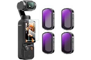 K&F Concept Filtre ND4+ND8+ND16+ND32 Magnétique Compatible avec DJI OSMO Pocket 3 Nano-revêtements Étanche Anti des Rayures Léger HD