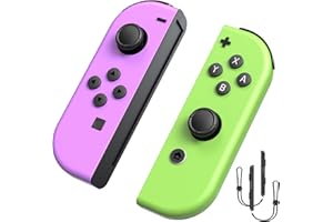 Newfun Switch Controller 2set Replacement Wireless Switch Controller Compatible with Switch/OLED/Lite, Dual Vibration Function (Purple/cyan)