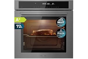 Cecotec Four encastrable 60cm Bolero Hexa SM406000 Edge+ A+. 2900W, 72L, 12 Fonctions, Steak Master, Pizza Master, Steam Assist, Steam EasyClean, Mode Eco et Décongélation, Minuterie électronique