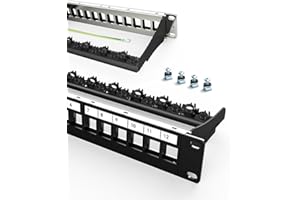 Enmane 12 Port Blank Patchpanel,10”-Zoll-geschirmtes Netzwerk-PatchpanelKompatibel CAT5/CAT6/CAT6A/CAT7/CAT8 LAN Netzwerk Verlegekabel