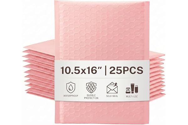 Switory Postpåsar med bubbelplast för CD-skivor & smycken & kosmetika – självhäftande, vadderade kuvert – Sakura Pink – 26,7