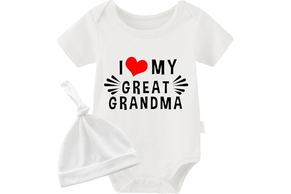 culbutomind Baby tvillingar sparkdräkt I Love My Great Grandma Fun Baby Body kortärmad present till födseln baby pojkar flickor tvillingar babykläder med hatt