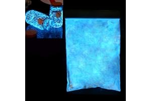 UMIBUDS Poudre Fluorescente Phosphorescente 1 Sachet de Pigments Lumineux pour Résine époxy, Slime, Ongles, Peinture Acrylique, Poudre de Peinture de Couleur Néon, Poudre Noctilucent(Bleu ciel)
