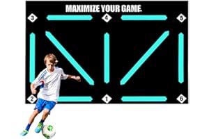 SHXIUMINY Football Footstep Training Mat,Non-Slip Shock Dribble Silent Soccer Sports Mat,Rubber Dribble Training Mat,Football Agility Training Equipment for Kids Adults 60×90cm - No Football