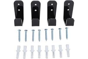 Buachois 4Pcs Hockey Stick Hooks,Wall Mount Versatile Ice Hockey Stick Display Holders Hanger Horizontal Rack Acrylic Stick Bracket for Club Bar Garage Storage Organizer Black