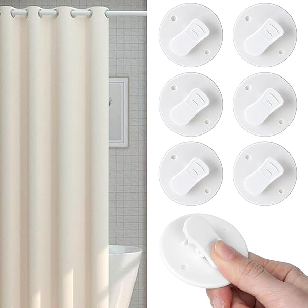 Lot De 4 Clips Anti-éclaboussures Pour Rideau De Douche – Autocollants, Sans Perçage