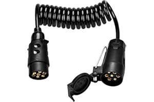 MINSHUXI Enchufe Remolque 7 Pines, Cable Remolque 7 Pines a 7 Pines 2m Cable de extensión de Enchufe para Remolques Camiones Caravana