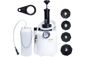 RIODEMBO 3L Kit de Purga de Líquido de Frenos Manual con Botella Extractora de 1L, 4 Adaptadores de Cilindro Maestro para la Mayoría de los Vehículos