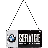 Nostalgic-Art 28001 Retro Asma Levha BMW &ndash; Servis &ndash; Araba Aksesuarları Fanları i&ccedil;in Hediye Fikri, Metal, Vintage Tasarım, 10 