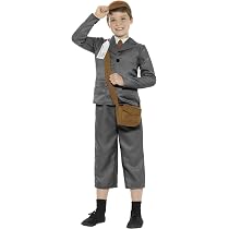 SMIFFYS Costume suffragetta vittoriana deluxe, Grigio e rosa, con abito, fascia e cappello Halloween