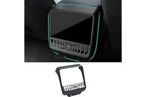 TOPABYTE Couvercle de Ventilation de Climatisation pour Console Centrale Arrière pour Tesla Model Y Juniper 2025 Model 3 2024 Highland Refresh Panneau à Motif en Fibre de Carbone Garniture