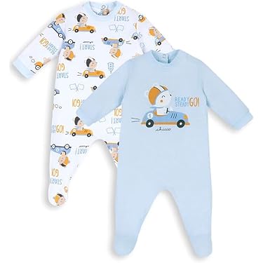 2 Grenouillères Bébé 100% Coton - 'I Love Daddy' Et 'I Love Mummy' 0-24 Mois