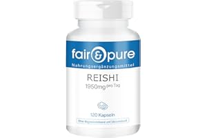 Fair & Pure® - Capsule di Reishi 1950 mg - 120 capsule - Ganoderma lucidum - Fungo medicinale - Altamente dosato - Vegano
