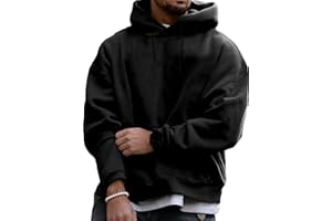 RMK Herren Basic Kapuzenpullover Sweatjacke Oversize Pullover Uni Hoodie mit Kapuze Sweatshirt P.06