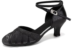 TINRYMX Latin Tanzschuhe für Damen Geschlossen Salsa Tango Performances Ballsaal Tanzschuhe,Modello-DY105