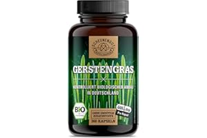 ‎SCHEUNENGUT Barley Grass Capsules Organic 360 Pieces - 3000 mg per Daily Dose I Important: 100% Certified Organic Goods I From Controlled Organic Cultivation I Vegan and No Additives -DE- SCHEUNENGUT®