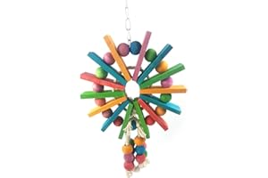 KEERSI Jeu de bois coloré pour oiseau Perroquet perruche perruche Amazones cacatoès Amazon Cage jouet