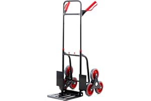 ‎PALLIT Pallit Sackkarre klappbar & höhenverstellbar [120kg] - ergonomische Treppensteiger-Transportkarre Diablo-FS aus Stahl mit 3-Räder-System als Treppensackkarre, Schubwagen oder Holztransportkarre