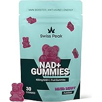 Swiss Peak NMN, NAD+ Vegan Gummies, Mixed Berry, 400mg per Gummy
