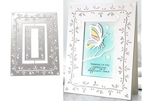 Nayyana® Matrices de découpe en métal - Outils de scrapbooking - Fleurs - Cadre en dentelle - Pochoir de gaufrage pour la fabrication de cartes en papier, albums, artisanat (rectangulaire)