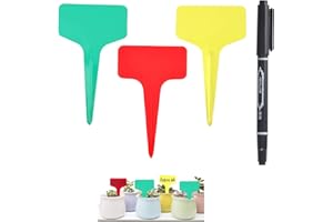 Mizijia Etiquettes Plantes, Etiquette Semis,120x Etiquette Potager de type T(6 x 10 cm),imperméables étiquettes,Etiquetage Réutilisable-Contenants et Accessoires Pour Plantes.