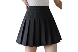 scicent Women's Girls High Waist Pleated Skater Tennis Skirt School Skirt with Inner Shorts UK 2-12