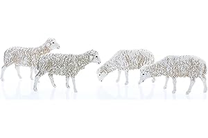 Moranduzzo 4 Ovejas Surtidas para Belén de 12 Cm Escala 1:15 - Figuras de Belén Indestructibles - Pintura Acabada a Mano, Producto Oficial, Escultor M. Landi