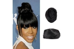 SJZDYLXY 2PCS Space Bun Claw Clip in Buns Donut Chignon Cat Ears DIY Hair Buns Updo Hairpieces Hair Extensions Wig Accessory for Women Girls (#1), 68.0 grams