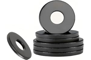 Qrity 20 Pezzi Rondelle Piatte, M8 Acciaio al Carbonio Rondella Metallo Distanziali, 8mm x 16mm O Ring Nero per La Riparazione e Costruzione