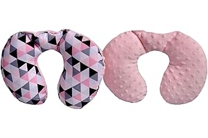 Medi Partners Cuscino cervicale per bambini 100% Cotone/Minky Cuscinetti cervicale per auto per il collo del sonno da Viaggio in Auto Passeggino