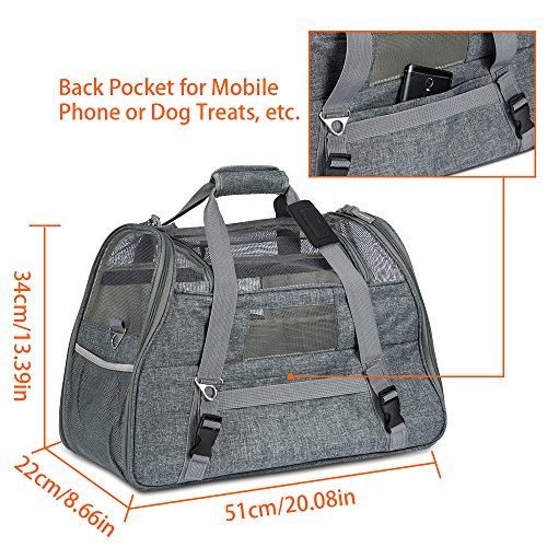 FREESOO-Sac-de-Transport-Chat-Chien-Pliable-Trs-Respirant-Paniers-de-Transport-avec-Fentre-en-Maille-Filet-pour-Animal-Voyage-en-Train-Voiture-Avion