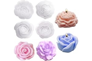 WYAHYQ 4Pezzi Stampi per Candele Fiori Fai Da Te Stampi per Resina Epossidica Rose Stampo