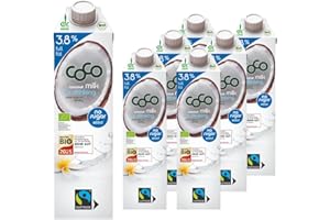 ‎DR. ANTONIO MARTINS Dr. Antonio Martins - Coco Milk for Drinking mit 3,8% Fett I Leckere Milch Alternative I Ohne Zuckerzusatz | Vegan | Bio | FAIRTRADE (6x 1000 ml)