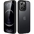 JETech Matte Case for iPhone 12 Pro Max 6.7-Inch, Shockproof Military Grade Drop Protection, Frosted Translucent Back Phone Cover, Anti-Fingerprint (Black)