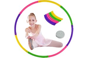 AolKee Children's Hula Fitness Hoop, Multi-Colour, for Boys and Girls, Plastic Removable, Perfect for Dance
