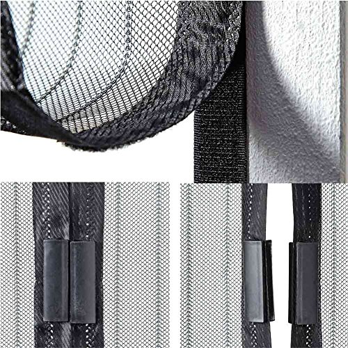 Fliegengitter-Vorhänge, mit Magneten, universell, für Türen / Fenster / Balkone, Maße 140 x 240, Befestigung per Klettband oder Reißzwecken, perfekt für Haustiere, hält Mücken / Fliegen und Insekten fern - 2
