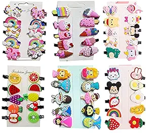 aizelx DaisyLook 10 Clips Rainbow Unicorn Cartoons Baby Doll mixed designs Hair Clips Set Baby Hairpin for Kids Girls Toddler Barrettes Hair Accessories, Total 10 Hair Clips