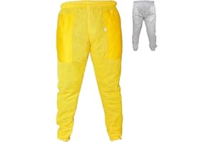 URBANSBEE Pantaloni Apicoltura ventilata Uomo e Donna Pantaloni apicoltore da Lavoro All'aperto Tuta da Apicoltura unisex per gli apicoltori contro le punture delle api (3XL, Giallo)