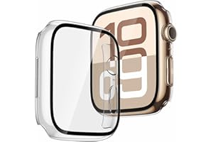 Recata 2 Stück Harte PC Schutzhülle mit Displayschutzglas für Apple Watch Series 11 (2025) Series 10 42mm, Ultradünn mit HD-Klarheit Schutz für iWatch, Transparent