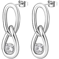 Guess UBE28061 Orecchini Donna In Acciaio Inossidabile Argento, Corti 1 Cm, Rotondi, Senza Pietre