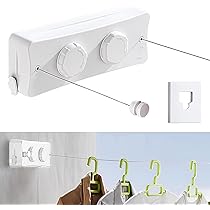 Corda Per Biancheria Retrattile 5.1m - Stendibiancheria A Parete Con Cavo In Acciaio Inox