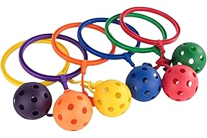 CMANLNYK Lot de 6 balles de saut - Pour l'intérieur et l'extérieur - Balles de fitness - Jouet amusant pour les enfants - Jouet à boucler - Toupie pour les pieds