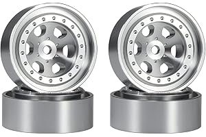 RCBOYZ 1.3 Beadlock Jantes en Aluminium Beadlock pour pneus TRX4M Stock 1/18 RC Crawler Car Chenille TRX4M FCX24 SCX24 AX24 Upgrade,Argent