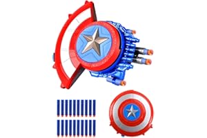 PIUMOJ Escudo Capitan Lanzador, Capitán Escudo, Shield Lanzador Héroe, Escudo Defensivo y Lanzador Escudo, Juguete de Lanzador de Escudo, Regalo de Accesorios de Cosplay para Niños