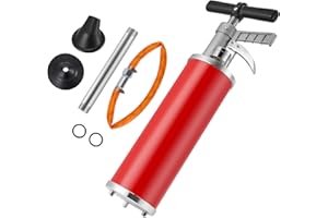 MINENICE Bomba Desatascadora XXL, Desatascador Tuberias Profesional con Manómetro Regulable, Bomba Desatascadora con Boquilla Recta Reversible, Apta para Fregaderos, Bañeras, Inodoros