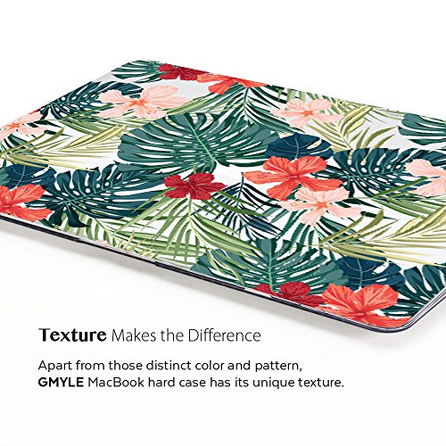 MacBook Air 13 Hülle, GMYLE Hard Case Print Glossy für MacBook Air 13 (Modell: A1369/ A1466) – tropischen Pflanzen (rot Hibiskus) Durch gummierte Hard Shell Fall-Abdeckung Hülle Case Etui Tasche - 5