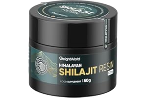 WEIGHTWORLD Purified Shilajit Resin Himalayan (50g) | 800mg | Rich in Fulvic Acid (88%) | 3.4% Humic Acid | Turmeric & Ashwagandha Root Extract | 62 Servings
