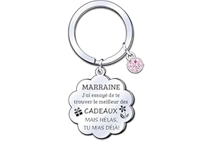 LUODAN Cadeau Marraine Porte clef Cadeaux Marraine Porte-clés de Marraine Cadeaux Demande Annonce Naissance Baptême Communion Cadeau Surprise Noël