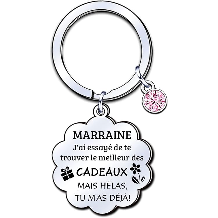 Porte-clés Demande Parrain Marraine - Cadeau Naissance, Baptême, Communion - Gravure "Veux-tu être Mon Parrain/Marraine ?" - Acier Inoxydable - 4